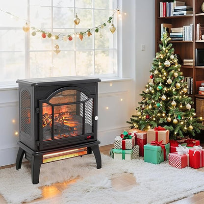 18" Electric Fireplace Heater, Freestanding Fireplace - Image 9