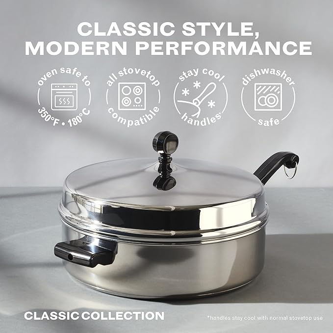 Farberware Classic Series Anniversary Edition Stainless Steel Sauté Pan and Lid - Image 7