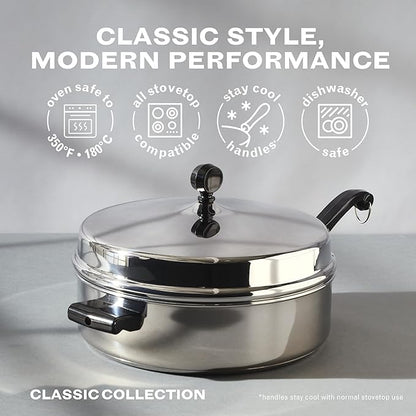 Farberware Classic Series Anniversary Edition Stainless Steel Sauté Pan and Lid - Image 7