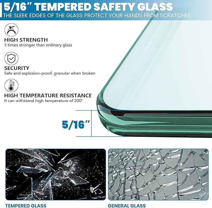 Bathroom Frameless Shower Door 30" W*72" H, 5/16" Clear Tempered Glass Hinged - Image 9