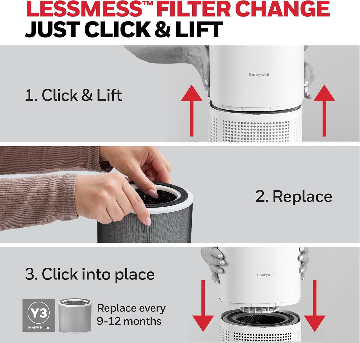 honeywell allergen plus 4-in-1 hepa air purifier for, view 9