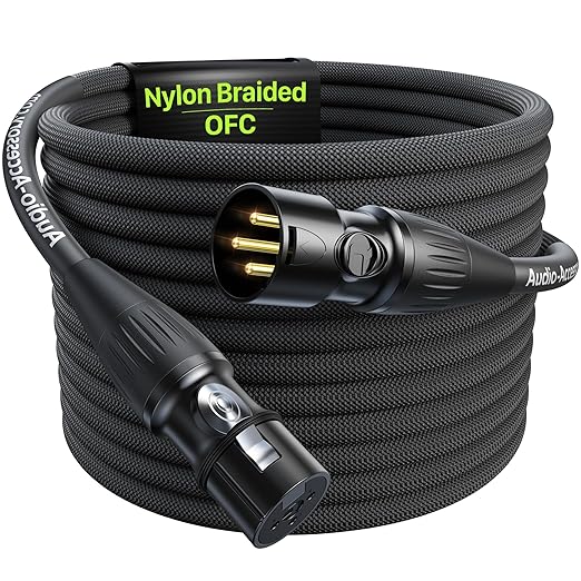 XLR Cables 20ft 1 Pack, Professional Gold-Plated Rean Connectors from Neutrik by AA