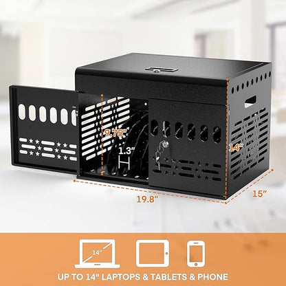 12-Device Tablet Charging Station Lock Box, Computer Cabinet - Image 8