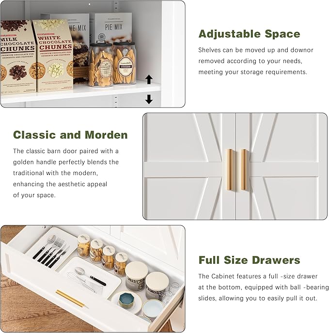 COFaR Metal Storage Cabinet, Farmhouse Storage Cabinet - Image 4