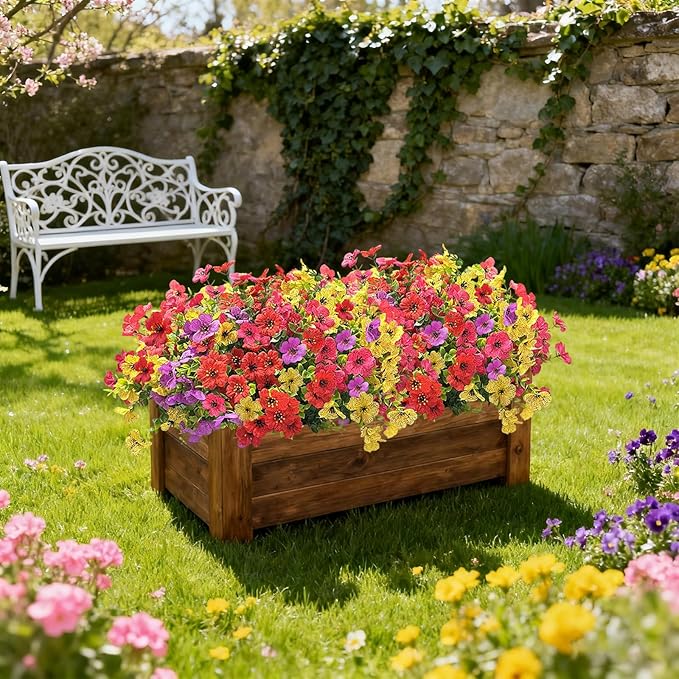12 Bundles Artificial Flowers for Spring Summer Outdoor Decoration Faux - Image 5