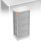 Curved Profile Dresser for Bedroom，4 Fabric Drawer Dresser by Sonharlar
