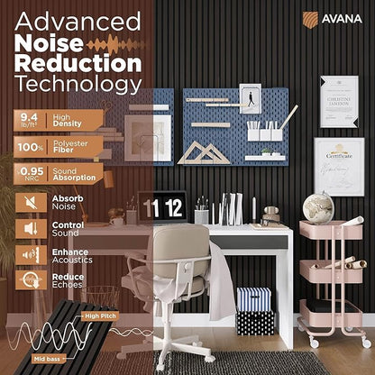 Avana Modern Acoustic Wood Wall Panels – 47.2 x 12.6 Inch Smoke Oak Acoustic - Image 5