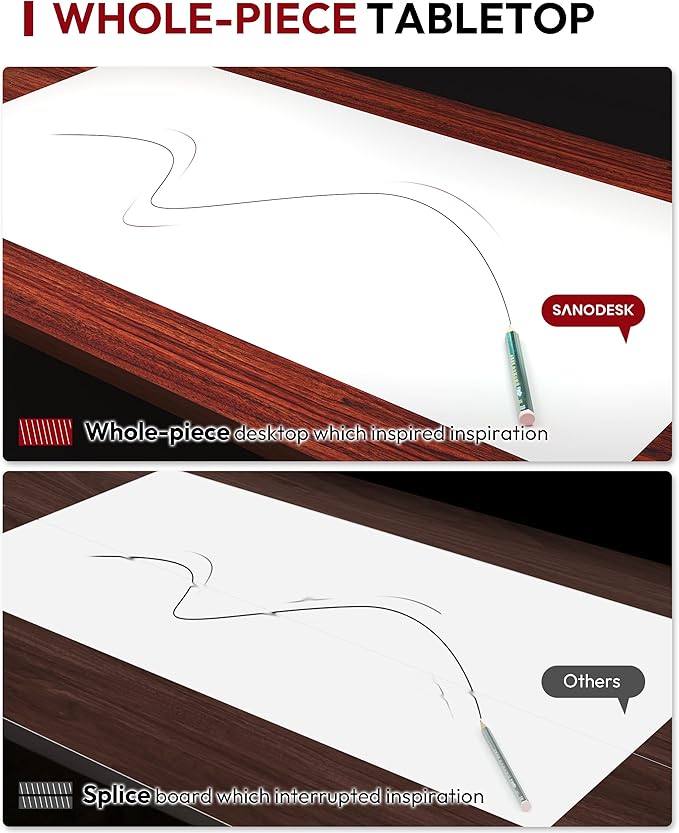 SANODESK Electric Standing Desk 60 x 24 Inches Whole-Piece Desktop Height - Image 5