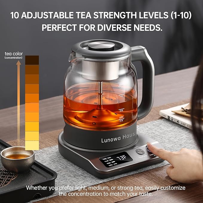Titanium & Glass Electric Tea Kettle & Tea Maker, Pro Steam Extraction - Image 6