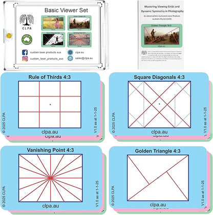 CLPA Basic Photographic Viewfinder Set: Rule of Thirds, Square Diagonals by CLPA