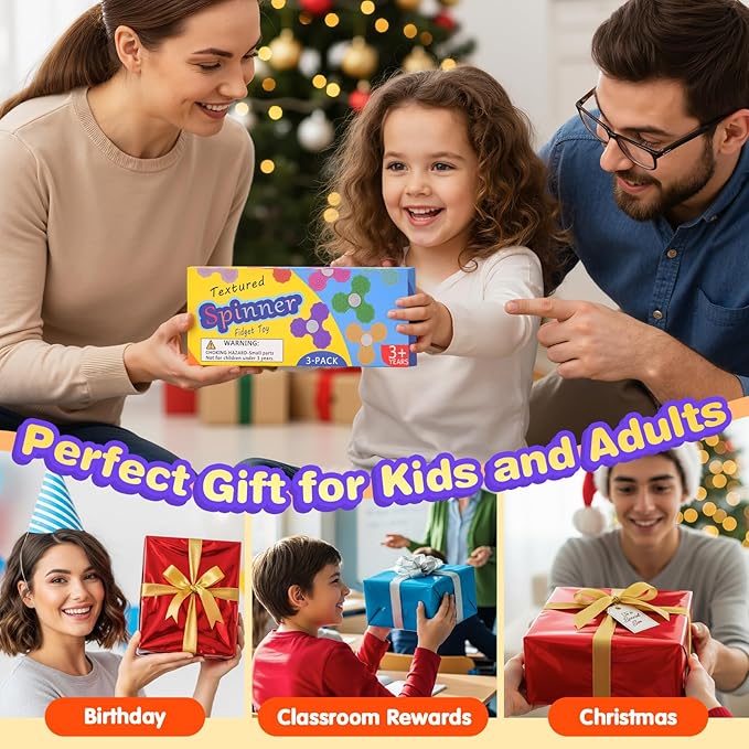 3 PCS Silicone Fidget Spinners, Sensory Toys - Image 6