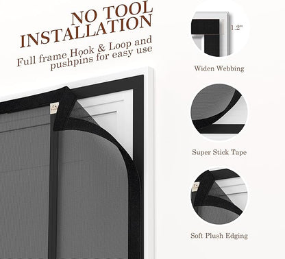 Yotache Reversible Left/Right Opening Magnetic Screen Door Fits Door Size - Image 6