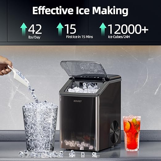 Nugget Ice Makers Countertop, Soft Pebble Ice Machine, Chewable Crushed Pellet - Image 2