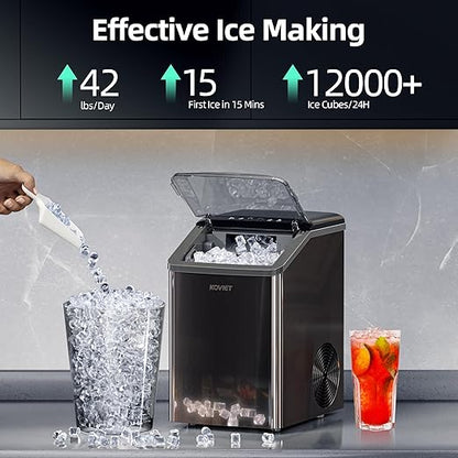 Nugget Ice Makers Countertop, Soft Pebble Ice Machine, Chewable Crushed Pellet - Image 2