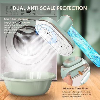 Newbealer 2In1 Pro Steam Station Iron, 1550W Turbo 3-level Steam & 3 Dry Heat - Image 9