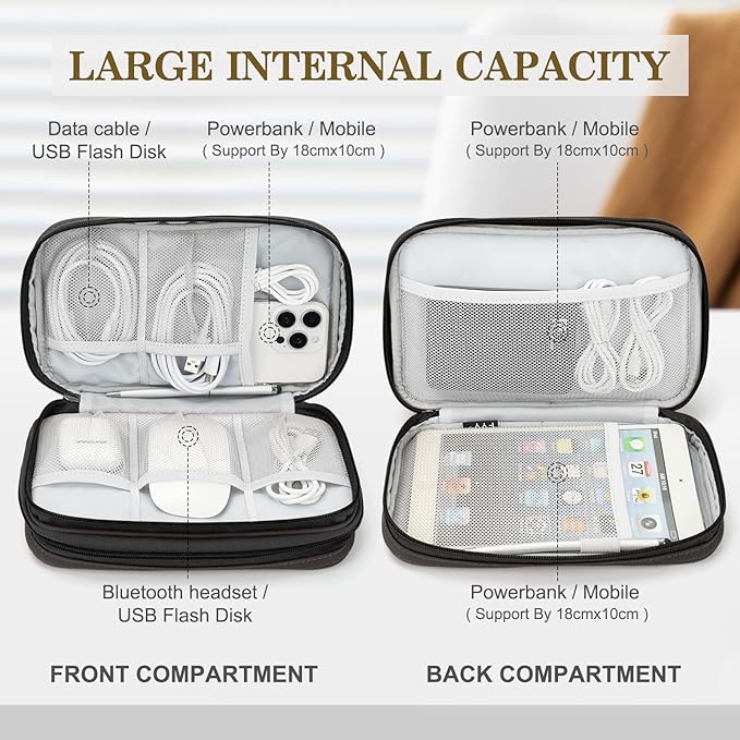 FYY Electronic Organizer, Large Travel Cable Organizer Bag Pouch Electronic - Image 3