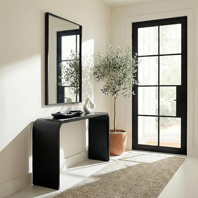 24''x36'' Matte Black Bathroom Mirror | Deep-Set Recessed Metal Frame | - Image 9