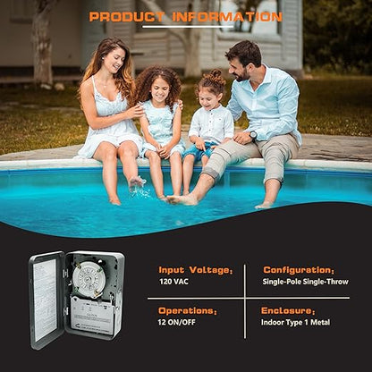 T101 Mechanical Time Switch, 24-Hour 120 V Mechanical Time Switch, Reliable - Image 2