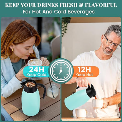 68 Oz Thermal Coffee Carafe, Stainless Steel Insulated Vacuum coffee crafts to - Image 3