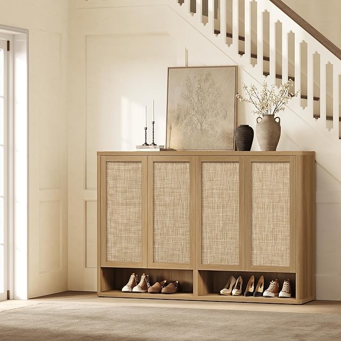 SICOTAS Rattan Shoe Storage Cabinet - Image 8