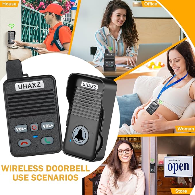 Wireless Doorbell, Hand-Free Door Bell, 1000Ft Long Range, Full Duplex 2 Way - Image 7