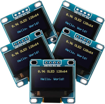 Weewooday 5 Pieces 0.96 Inch OLED Module 12864 128x64 Driver IIC I2C Serial by Weewooday
