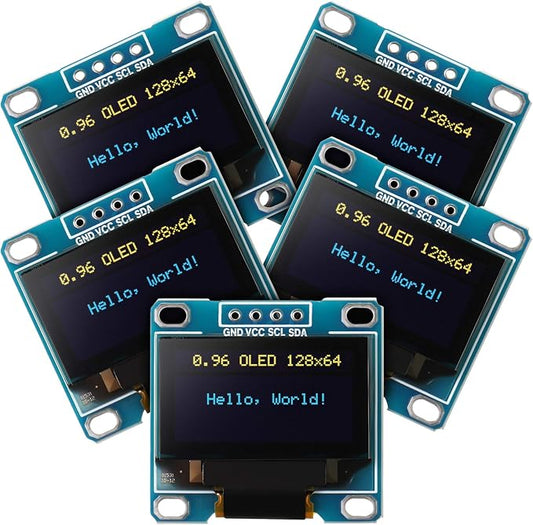 Weewooday 5 Pieces 0.96 Inch OLED Module 12864 128x64 Driver IIC I2C Serial by Weewooday
