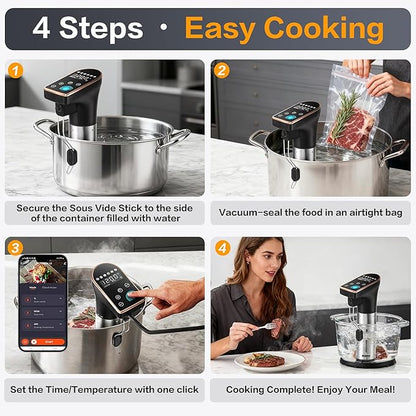 1300W Sous Vide Precision Cooker Machines, IPX7 Full Waterproof Immersion - Image 4