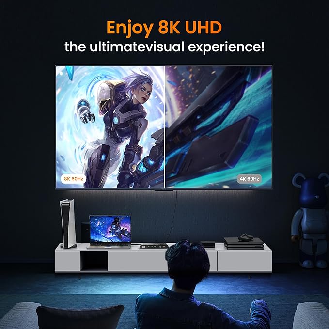 8K HDMI 2.1 Switch 4 in 1 Out, FERRISA 4K@120Hz HDMI Switcher Selector 4 Port - Image 6