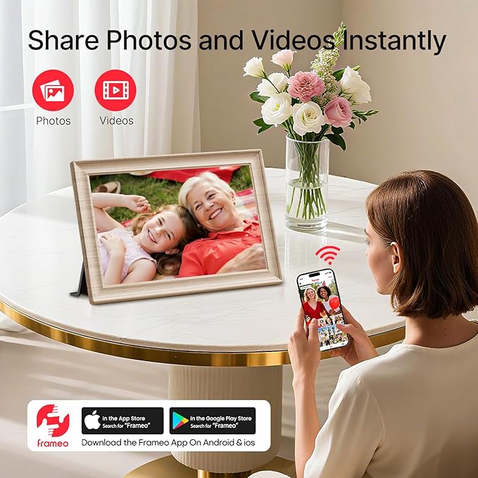 Frameo 10.1 Inch WiFi Digital Picture Frame, 1280x800 HD IPS Touch Screen Photo - Image 2