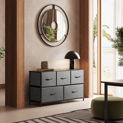 WLIVE Dresser for Bedroom with 5 Drawers, Wide Chest of Drawers, Fabric Dresser - Image 9