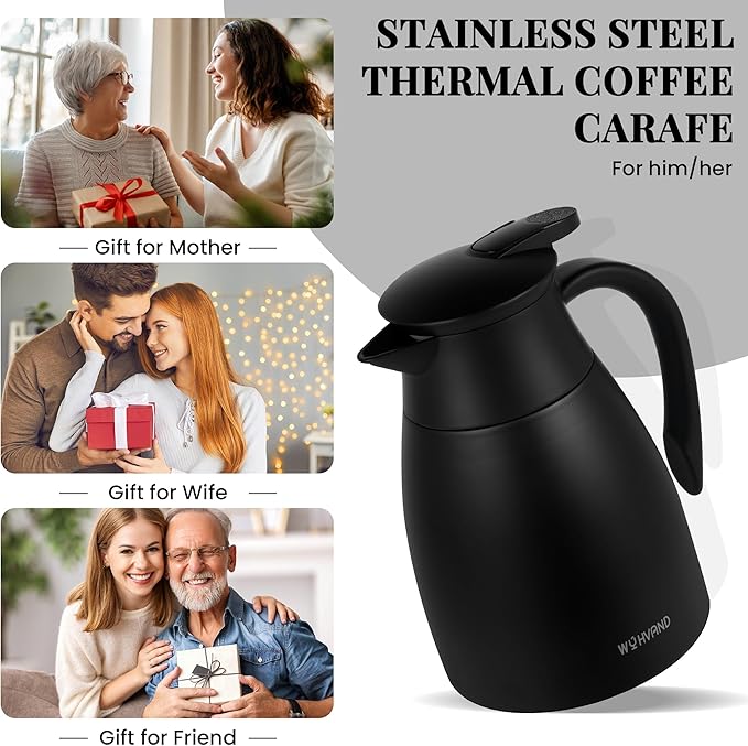 34 Oz Thermal Coffee Carafe, Stainless Steel Insulated Vacuum coffee crafts to - Image 7