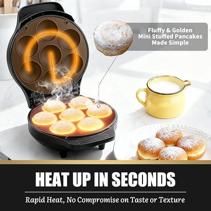 Mini Stuffed Pancakes Maker, Electric Ebleskiver Poffertjes Maker Pan, Danish - Image 3