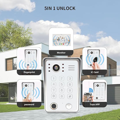 Wired Video Door Phone Kit Apartment Intercom System, 10 Inch Touch Screen - Image 3