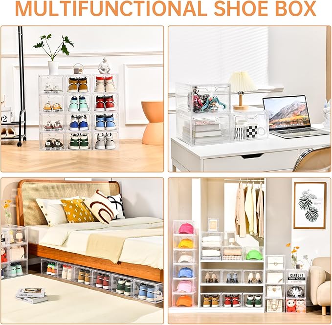 6 Pack Large Shoe Storage Box, Shoe Containers - Image 6