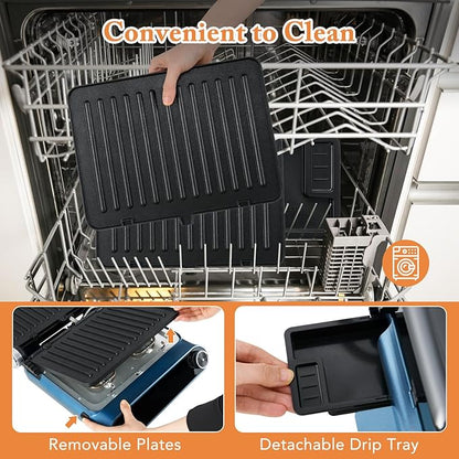 COSTWAY Panini Press, 1200W Sandwich Maker - Image 8