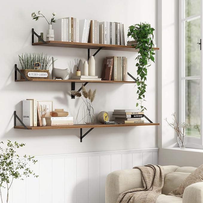 12 Inch Deep Floating Shelves, 48W x 12D Floating Shelves, Deep Wall Shelves - Image 2
