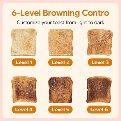 Trisiko® Touch Screen Toaster 2 Slice, Stainless Steel Smart Toaster - Image 6