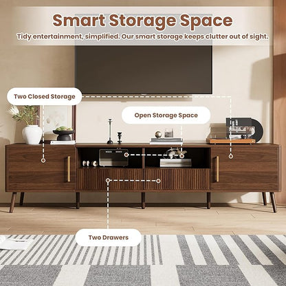 Merax Mid Century 78" TV Stand, Modern Entertainment Center - Image 4