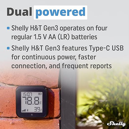 Shelly H&T Gen3 Black | Wi-Fi and Bluetooth Smart Temperature & Humidity Sensor - Image 8