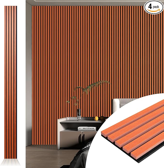 Art3d 4pcs-107 x 8in Slat Acoustic Panel by Art3d