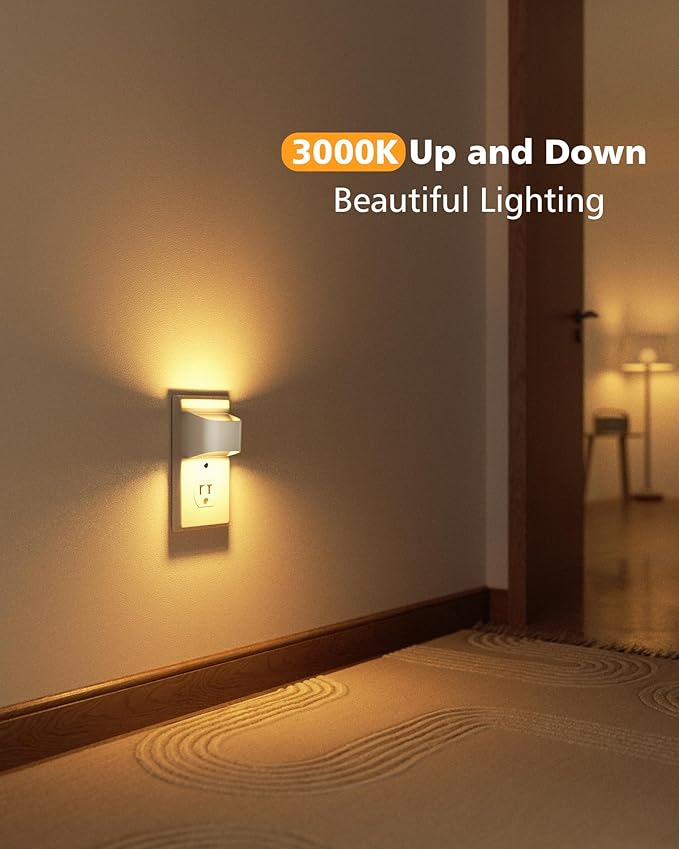 VOLISUN Night Lights Plug into Wall, 2 Pack Up and Down LED Night Light - Image 2