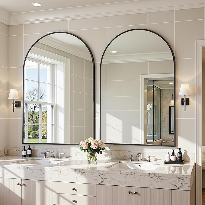 Arched Mirror 24"x36", Bathroom Mirror, Wall Mounted Vanity Mirror - Image 2