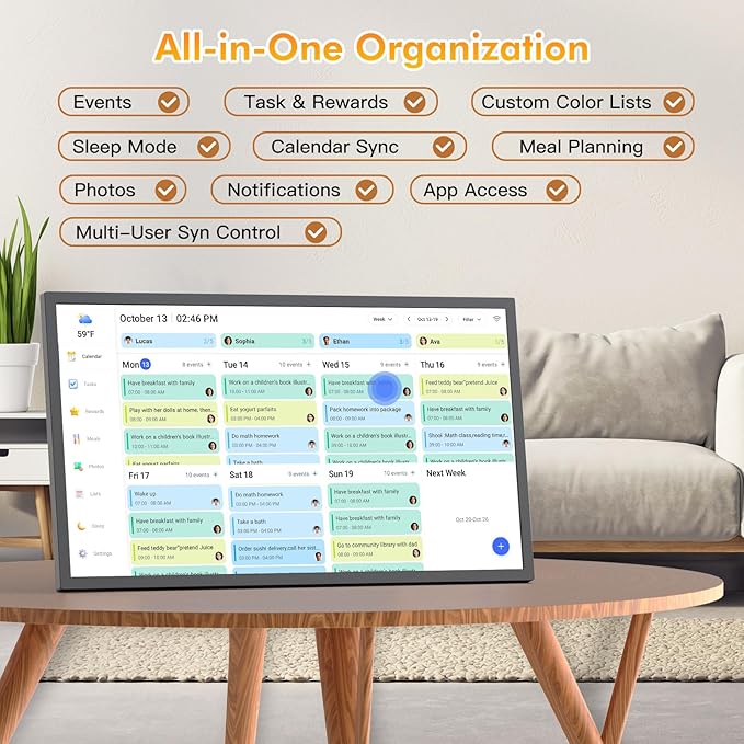 27" Digital Calendar for-Family-Schedules Wall-Planner - Image 2