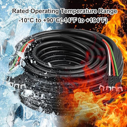 MOOKEERF 14/4 AWG Mini-Split Cable - 50FT 14 AWG 4 Conductor Control Cable 300V - Image 5