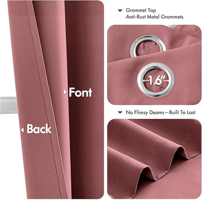 MIULEE Dusty Rose Blackout Curtains - Image 4