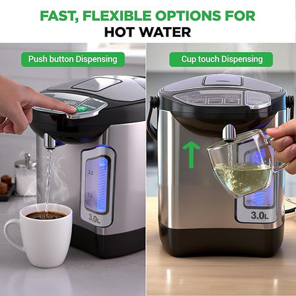 NutriChef Electric Water Boiler and Warmer - 3L/3.17 Qt Stainless Steel - Image 2