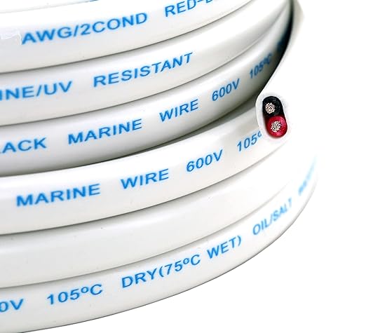 GS Power 200 Ft Duplex Marine Wire, 18 Gauge Wire, Oxygen-Free Tinned Copper 18 - Image 2