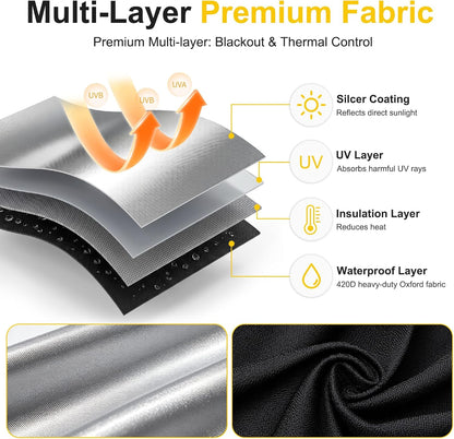 Serlmwnt 100% Blackout Bedroom Curtains, No-Drill, Customizable Blackout Curtains (Suitable for Bedrooms, Home Theaters, RVs) (57" W x 118" H)