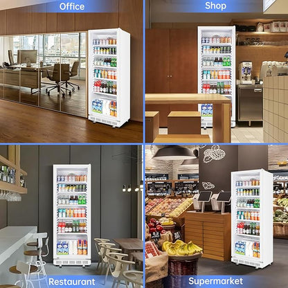Commercial Beverage Refrigerator, 24.5 Inch 15 Cu. Ft. Drink Fridge, Display - Image 9